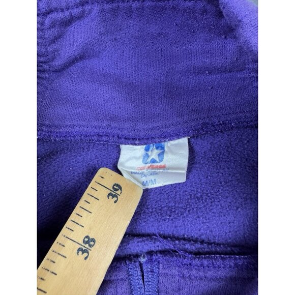 Rare Vintage Converse Magic Johnson Purple Yellow Sweater Lakers Zip Neck Medium - Picture 14 of 16